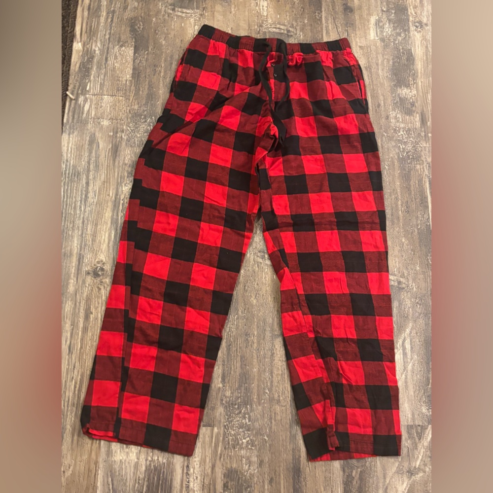 Stars Above Red and Black Plaid Pajama Pants